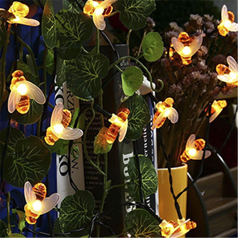 SOLAR POWERED HONEYBEE DESIGN LED FAIRY LIGHTS (50PCS) - Laven Club