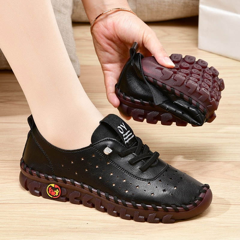 Sadies - Breathable Women's Leather Non-Slip Loafers - Laven Club