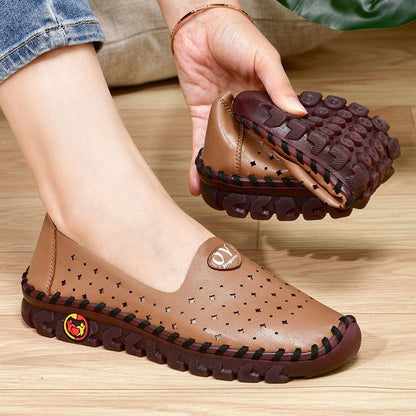 Sadies - Breathable Women's Leather Non-Slip Loafers - Laven Club