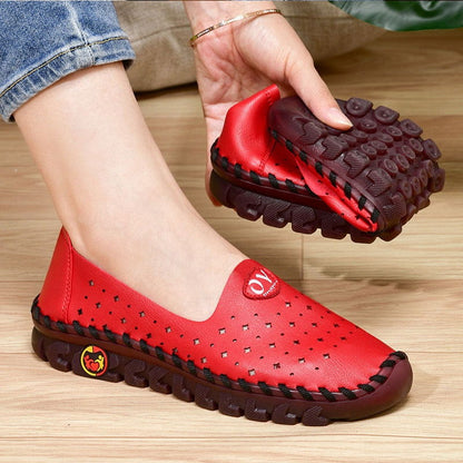 Sadies - Breathable Women's Leather Non-Slip Loafers - Laven Club