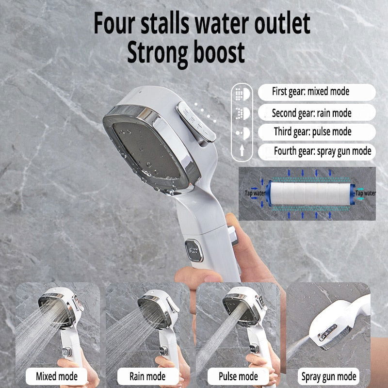 ShowerBoost - 4 Modes High Pressure Shower Head - Laven Club