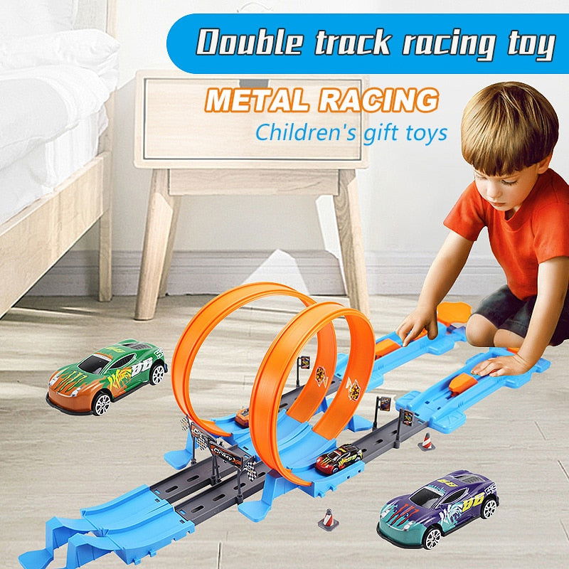 SpeedTrack - Loop Stunt Double Car Wheels Track Set - Laven Club