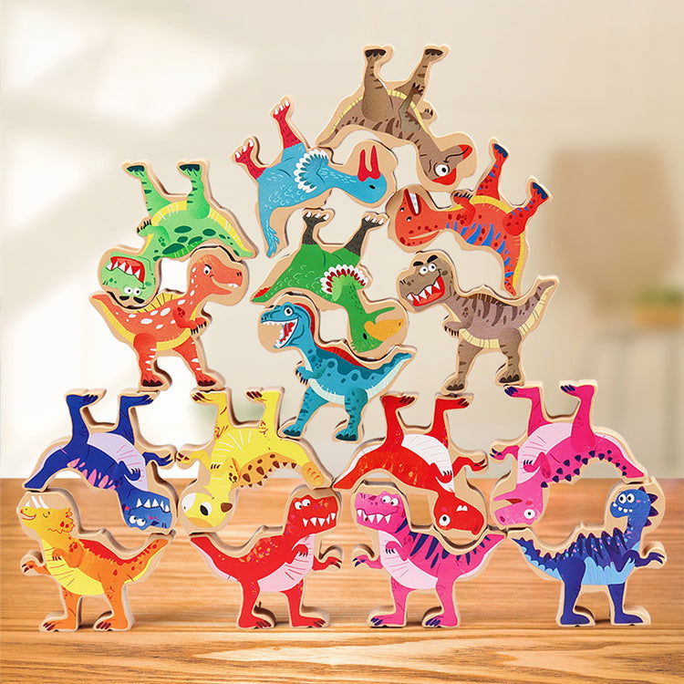 Stacked  Dinosaur Balancing Game - Laven Club