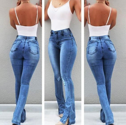 Stretch Flare High Waist Jeans - Laven Club