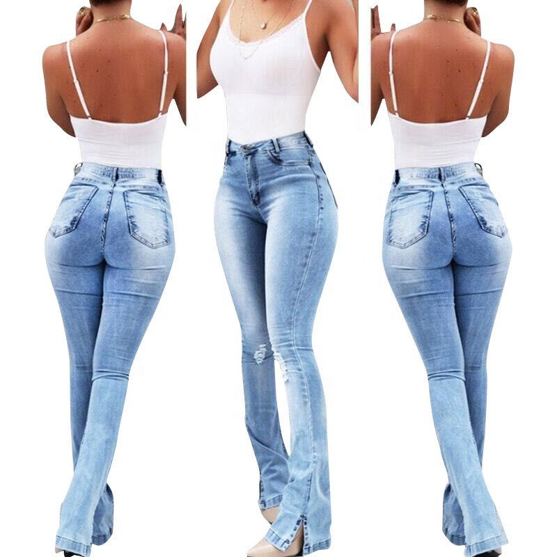 Stretch Flare High Waist Jeans - Laven Club