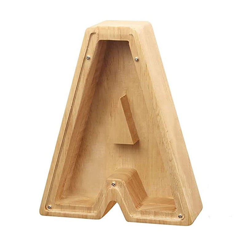 WOODEN ALPHABET PIGGY BANK - Laven Club