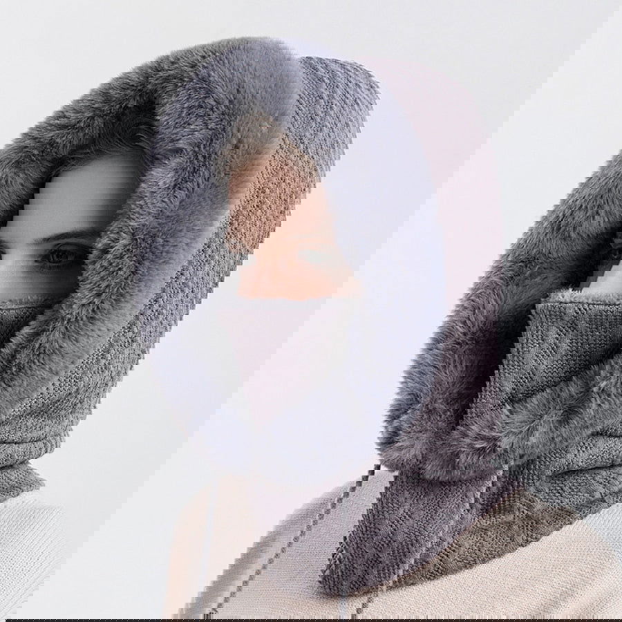 Winter Fur Cap Mask Set - Laven Club